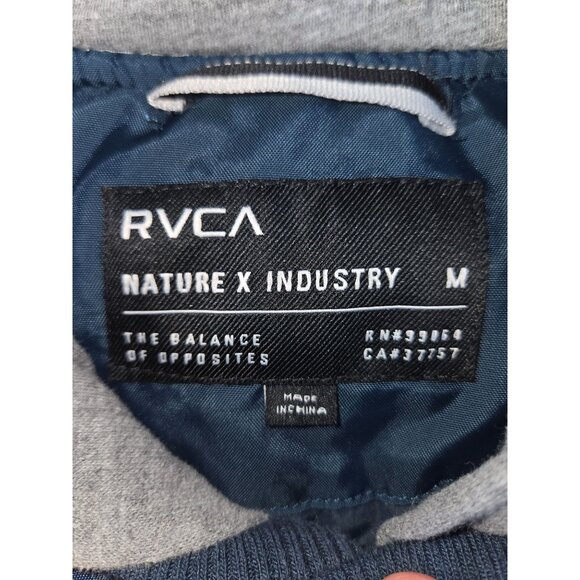RVCA Mens Nature X Industry Blue Hoodie Jacket Medium - Picture 6 of 11